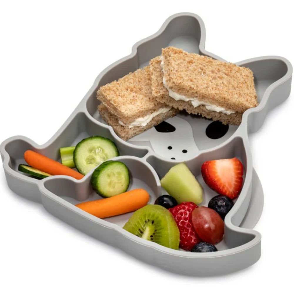 Silicone Divided Plate- Grey