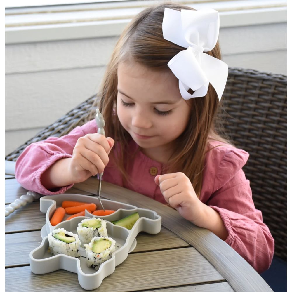 Silicone Divided Plate- Grey