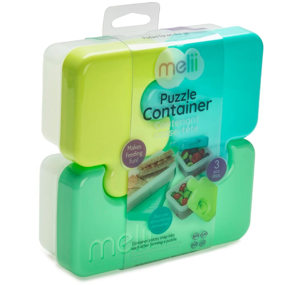 Puzzle Container- 1 pack Blue, Lime & Mint