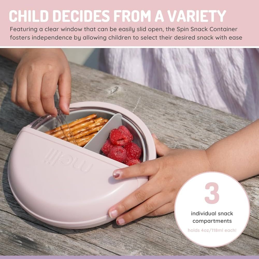 Spin Snack Container- Pink/Grey