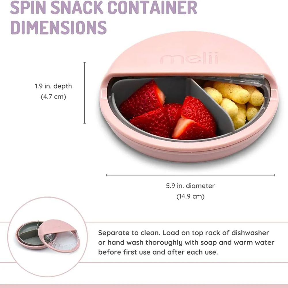 Spin Snack Container- Pink/Grey