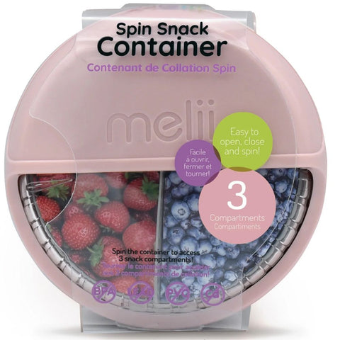 Spin Snack Container- Pink/Grey