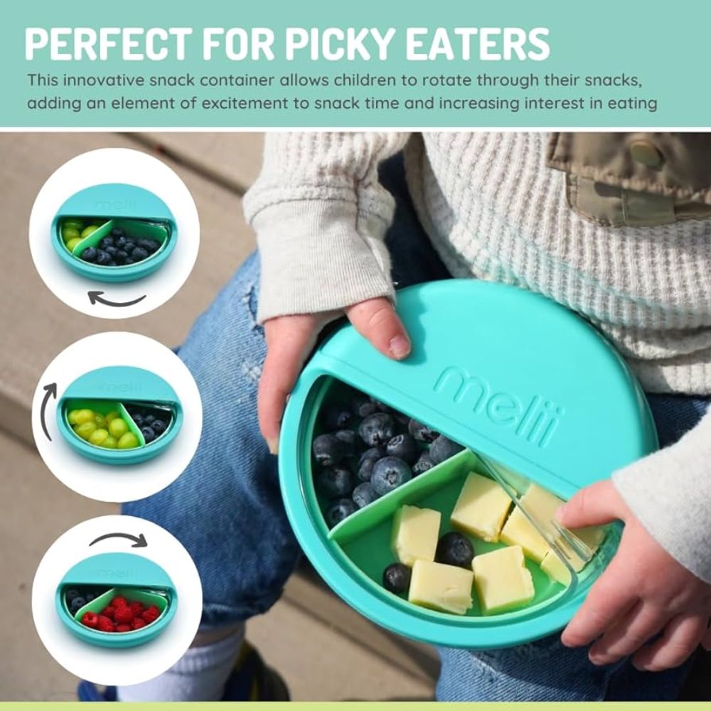 Spin Snack Container- Blue/Mint