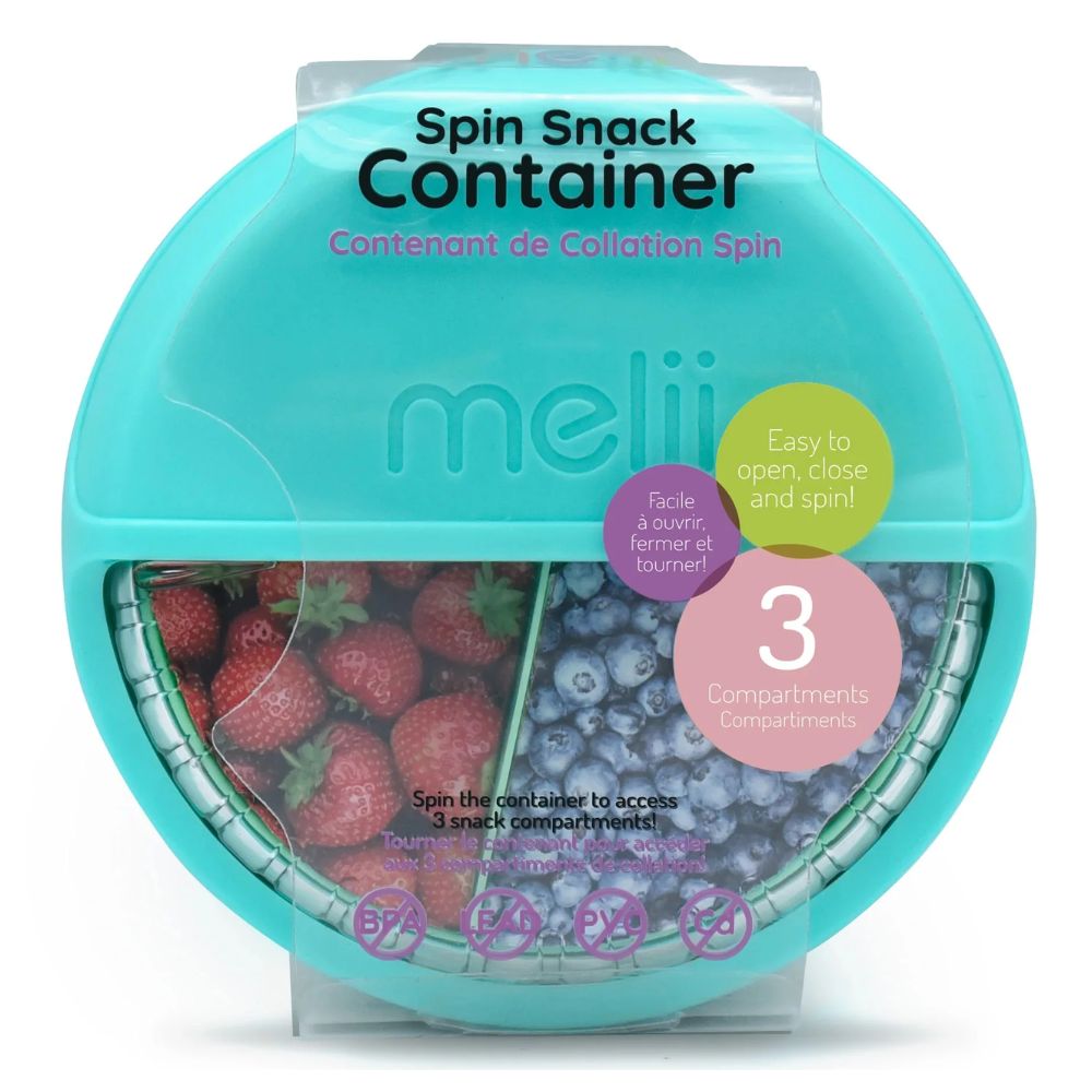 Spin Snack Container- Blue/Mint