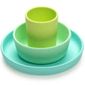3 Piece Silicone Feeding Set Lime, mint, blue