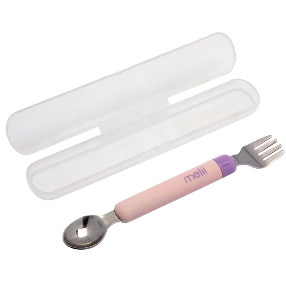 Spork On the Go With Case Pink & purple