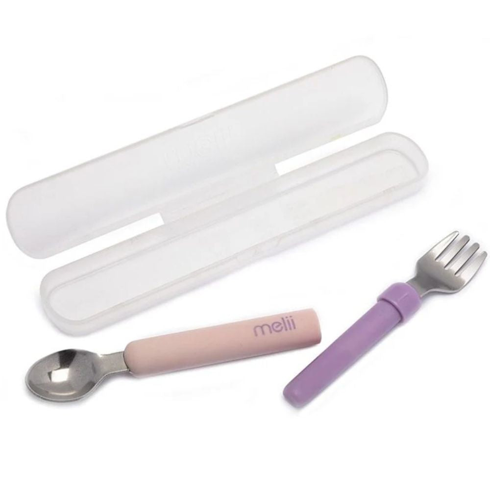 Spork On the Go With Case Pink & purple