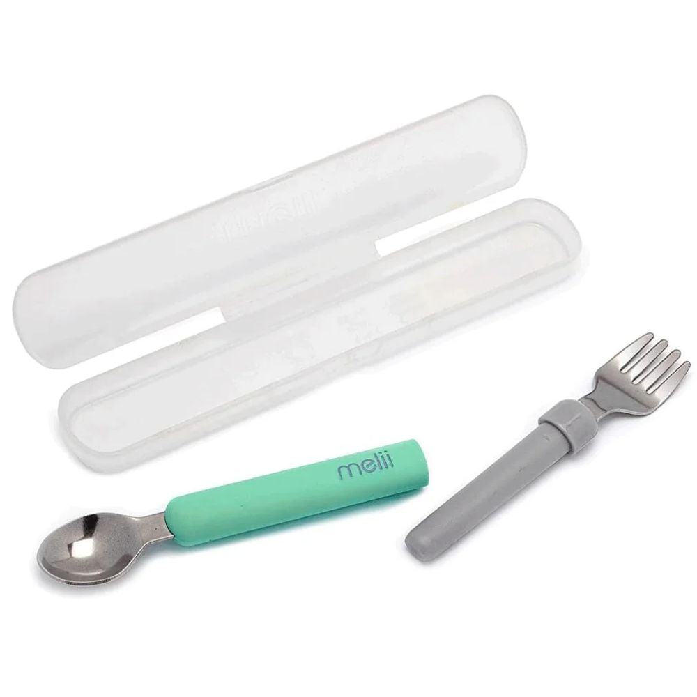 Spork On the Go With Case Mint & grey