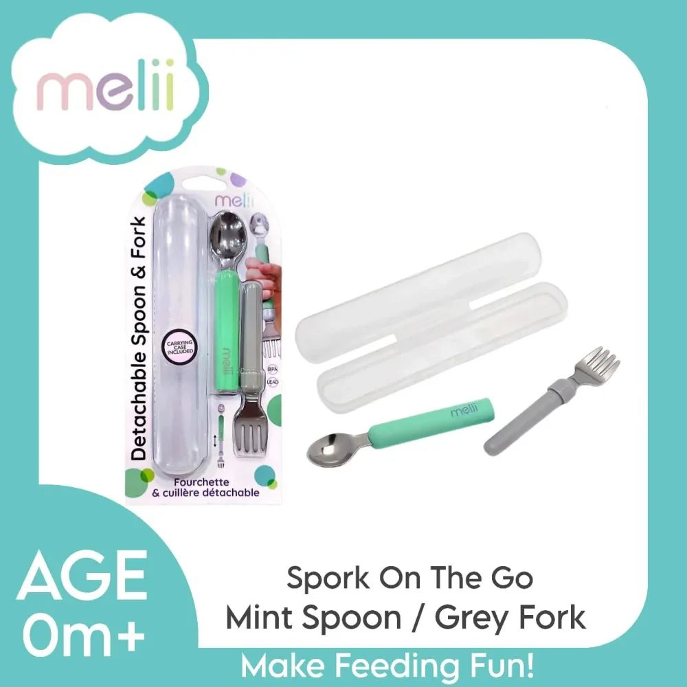 Spork On the Go With Case Mint & grey