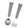 Stainless Steel Spoon & Fork Set with Carrying Case - Grey