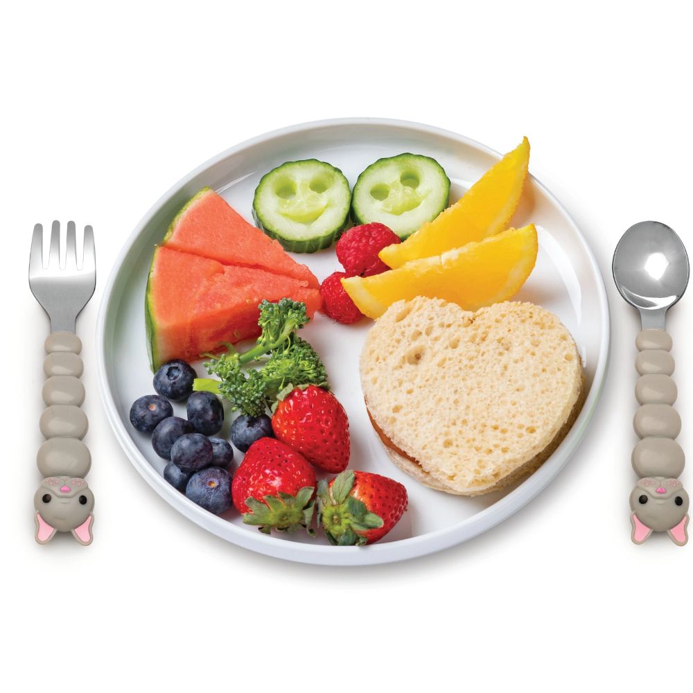 Stainless Steel Spoon & Fork Set with Carrying Case - Grey