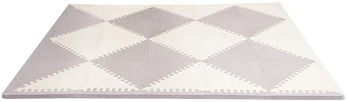 Playspot Geo Foam Floor Tiles - Grey Cream