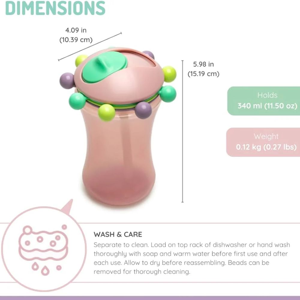 Sippy Cup- Abacus- 1 pack- Pink