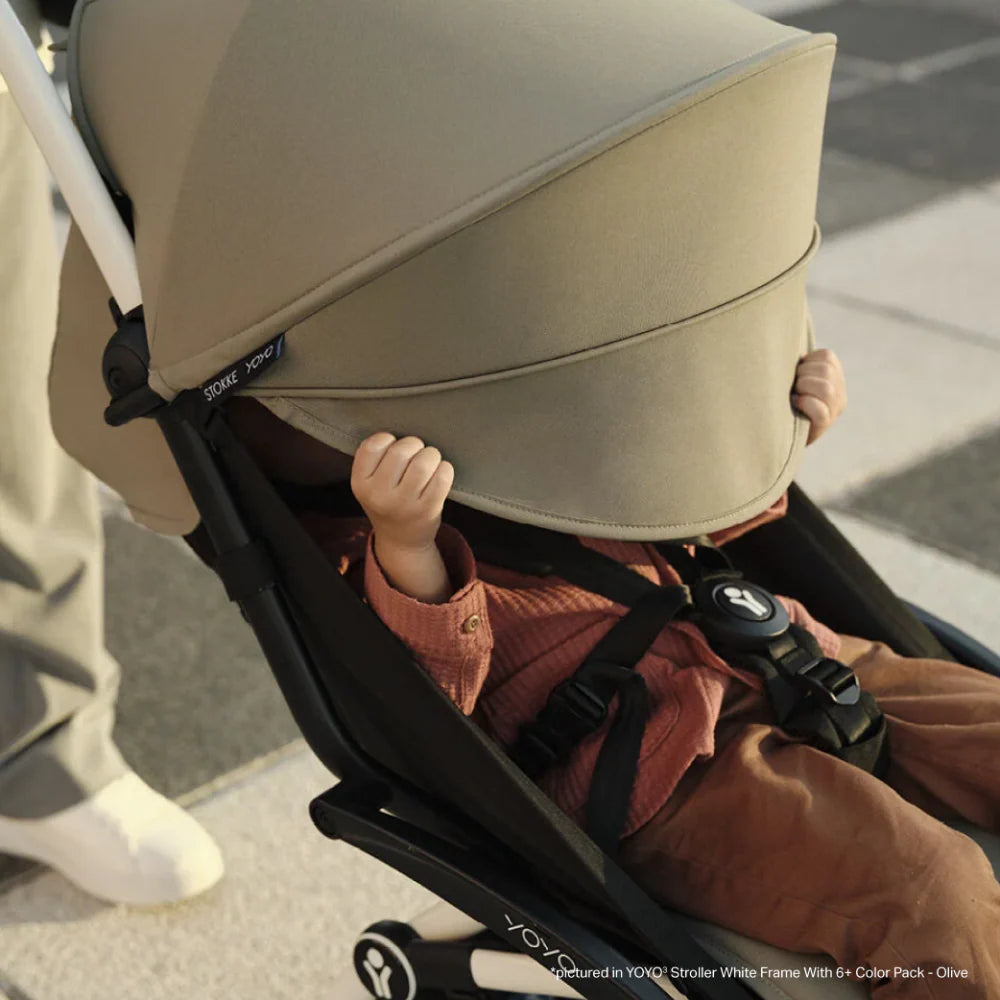 Babyzen Stroller YOYO³ with 6+ Color Pack - White Frame - Taupe