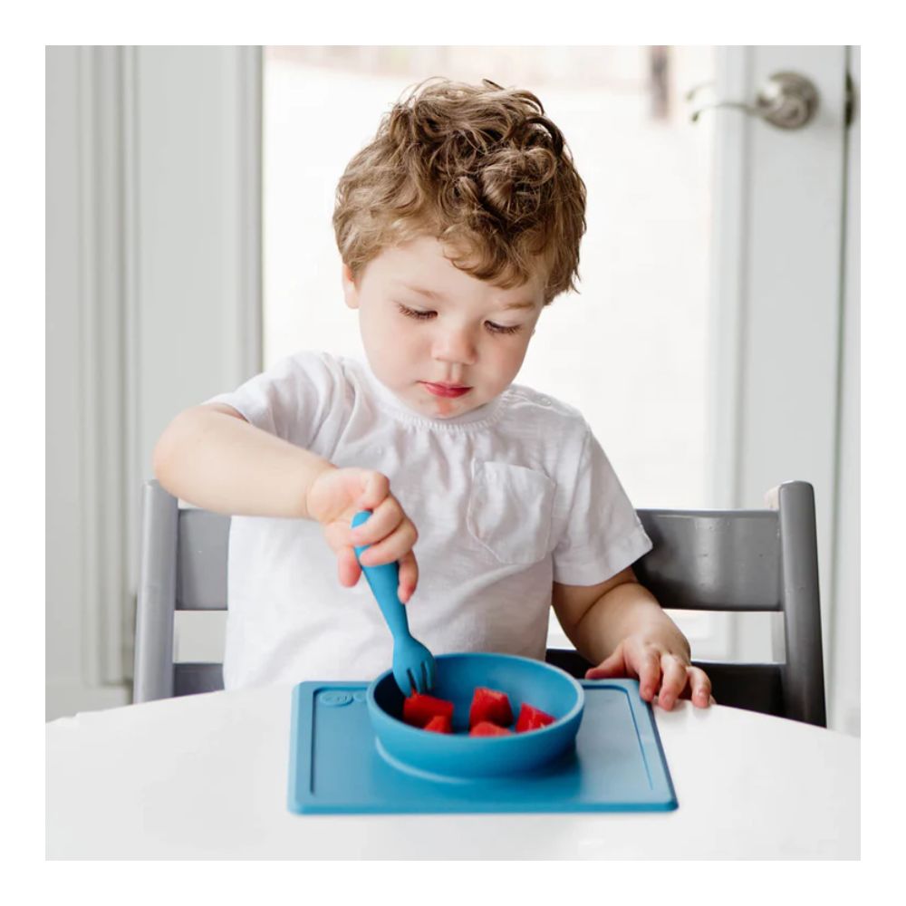 Mini Utensils for Toddlers (Spoon & Fork) - Blue