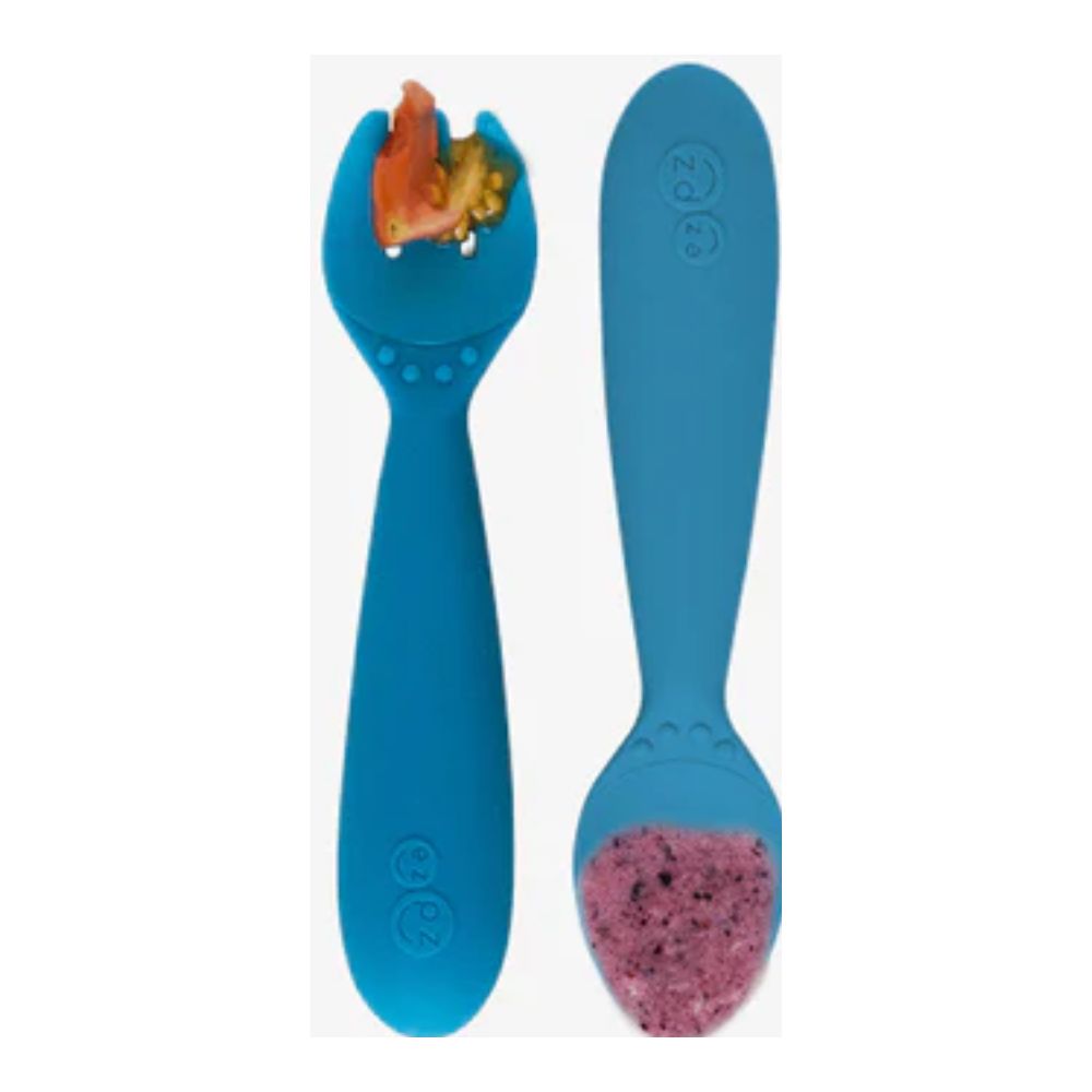 Mini Utensils for Toddlers (Spoon & Fork) - Blue
