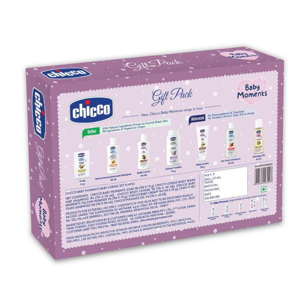 Baby Caring Purple New Born Gift Set-Pack Of 7-Gift For Baby Shower & Baby Birthday- Purple