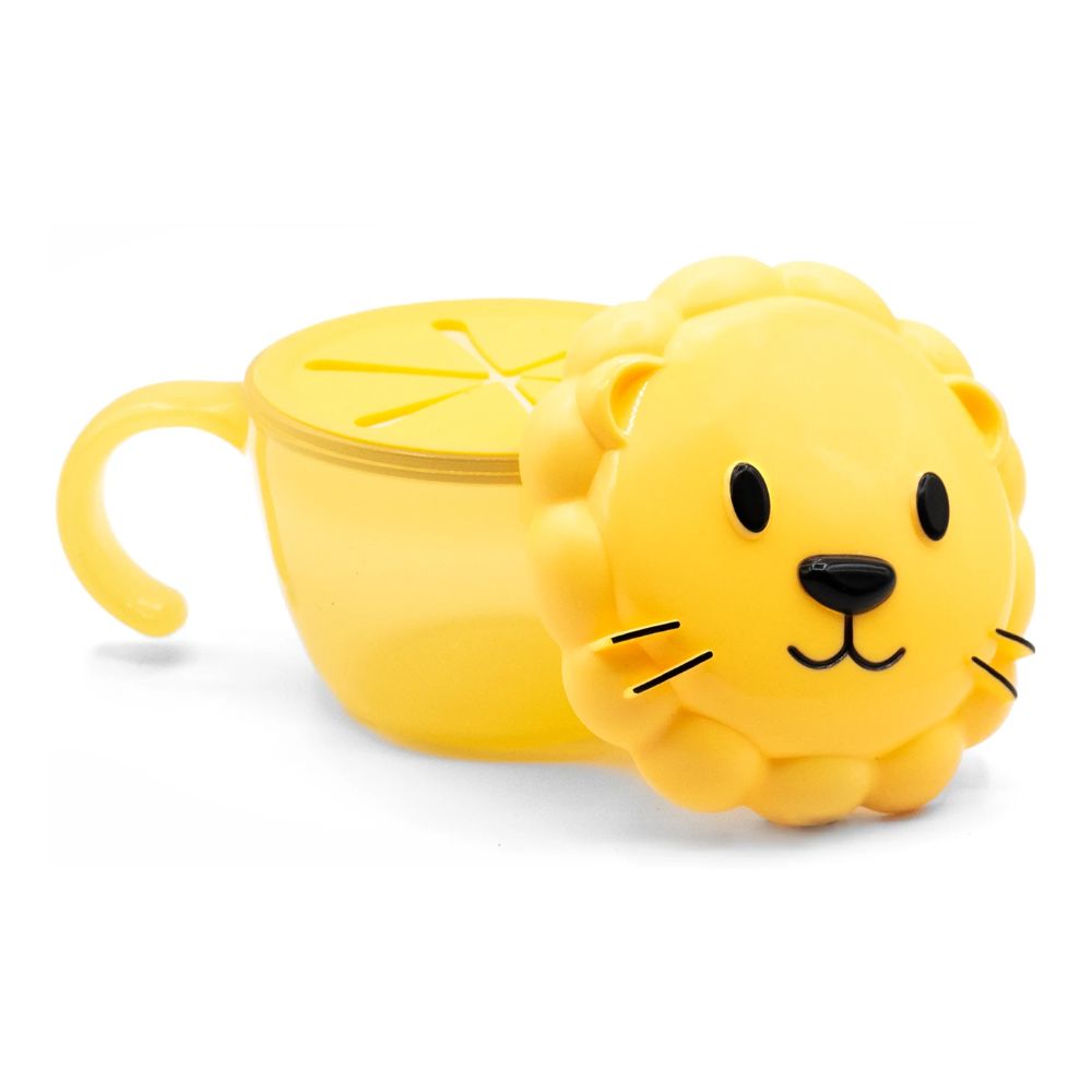 Snack Container with Finger Trap Lion- Yellow