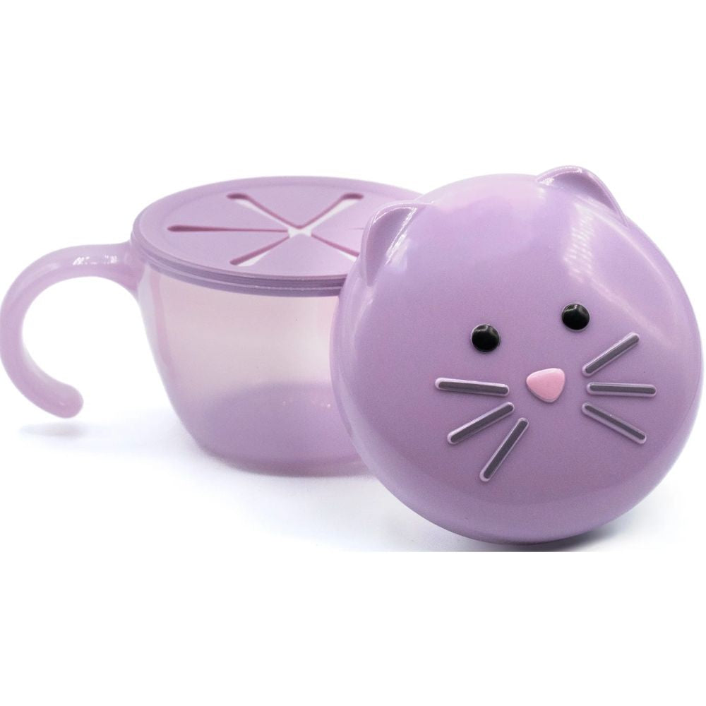 Snack Container with Finger Trap- Cat Purple