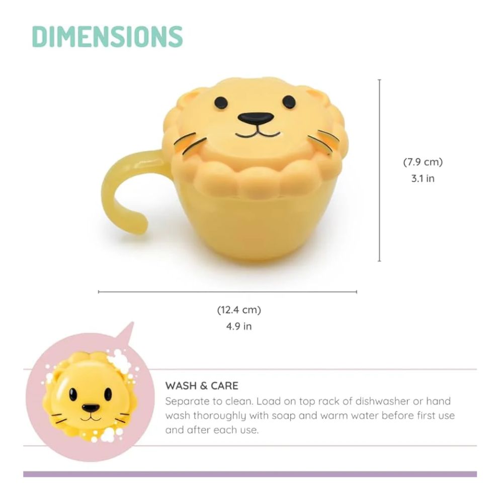 Snack Container with Finger Trap Lion- Yellow