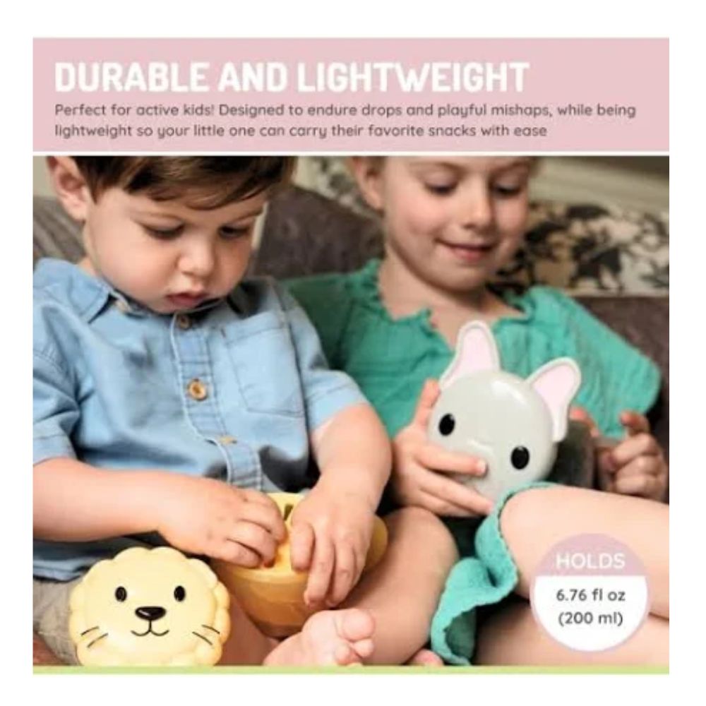 Snack Container with Finger Trap Lion- Yellow