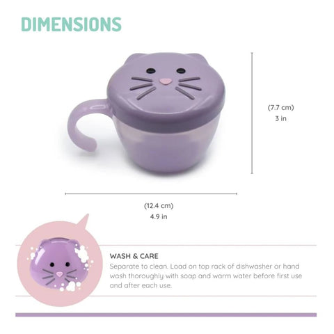 Snack Container with Finger Trap- Cat Purple