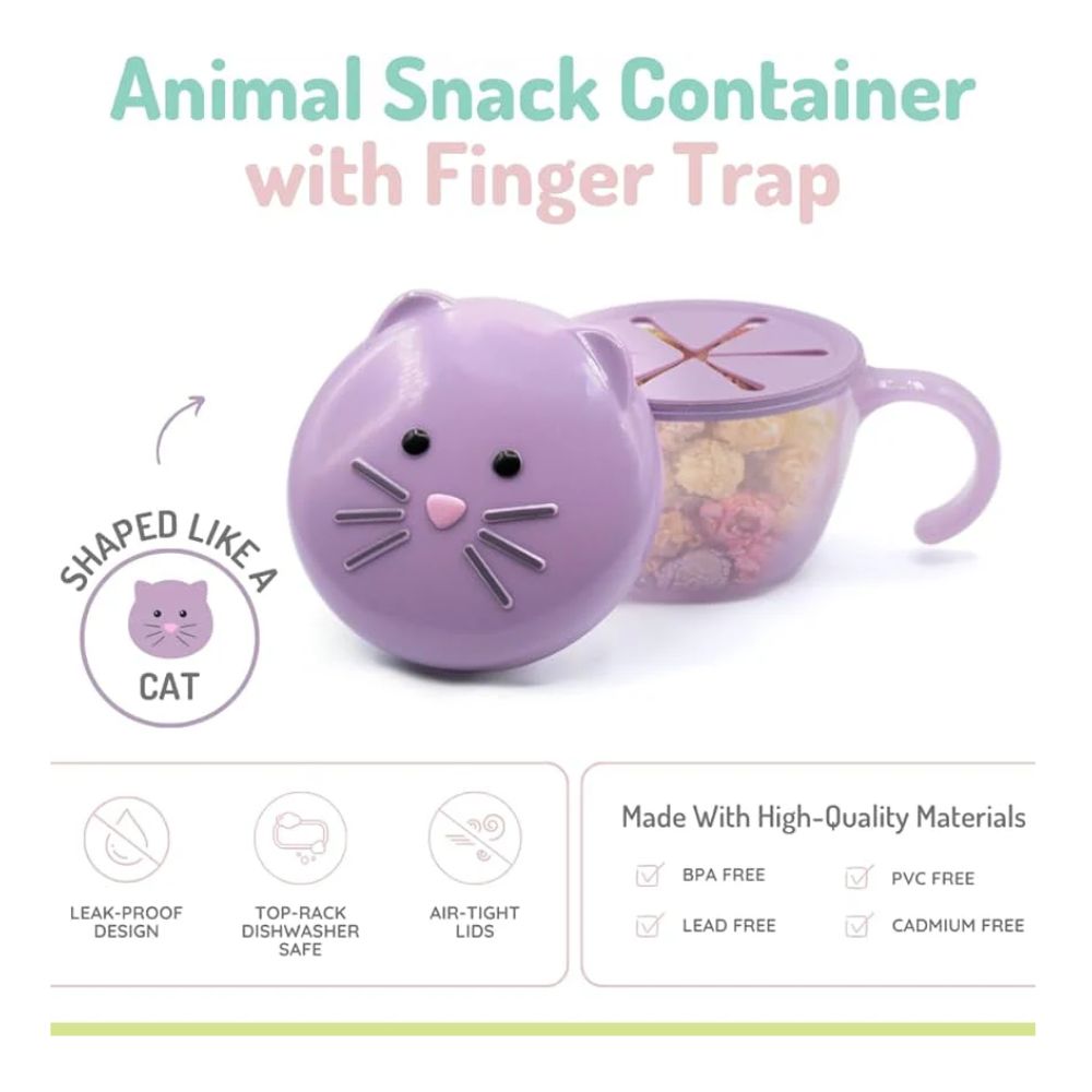 Snack Container with Finger Trap- Cat Purple