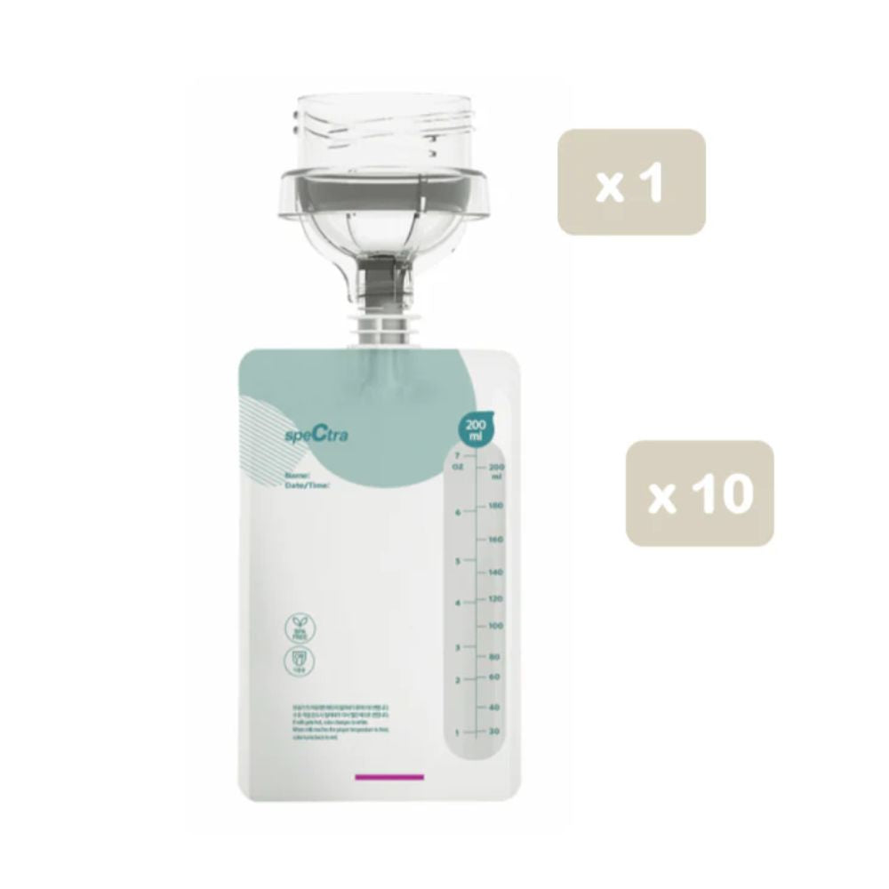 Easy Milk Storage Bags with Connector, 200 ml - 10 pcs