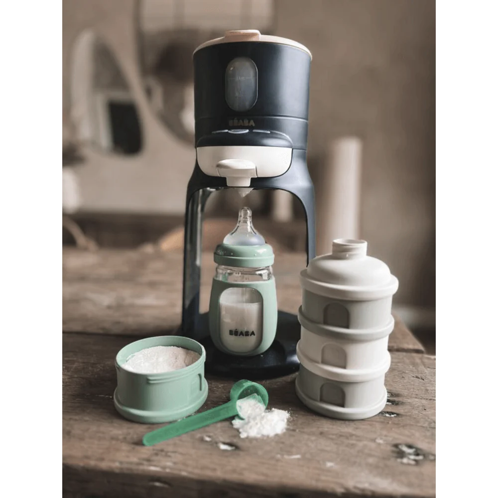 Stacked Formula Container with 4 Compartments-Cotton/Sage Green