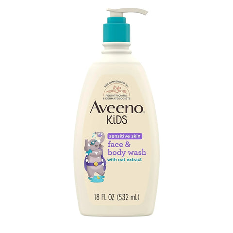 Kids Sensitive Skin Face & Body Wash With Oat Extract - 532Ml
