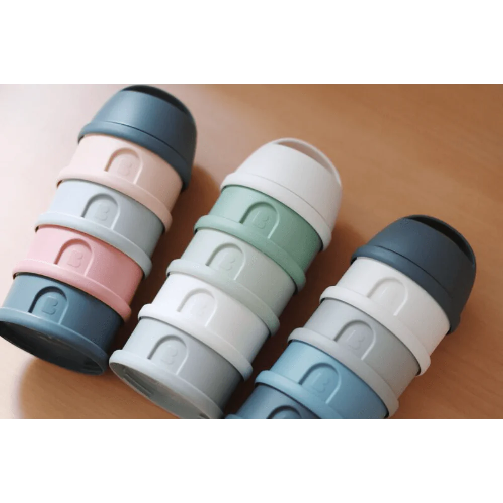 Stacked Formula Container with 4 Compartments-Blue/Mineral Grey