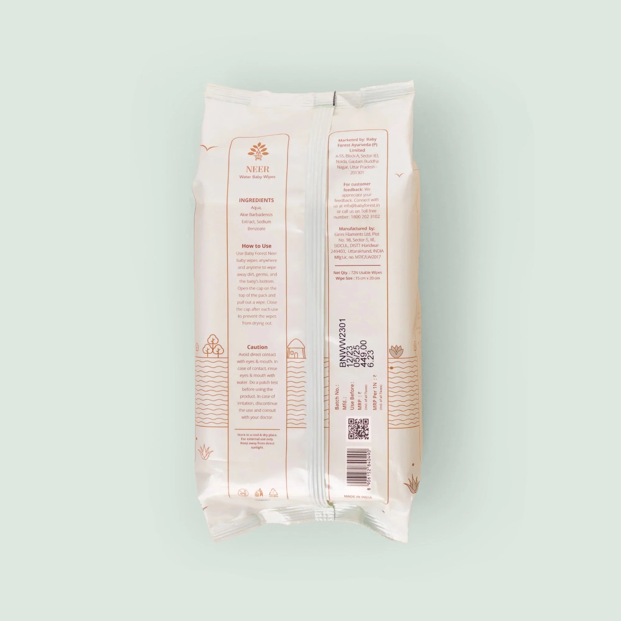 Neer 99.9% Water Baby Wipes