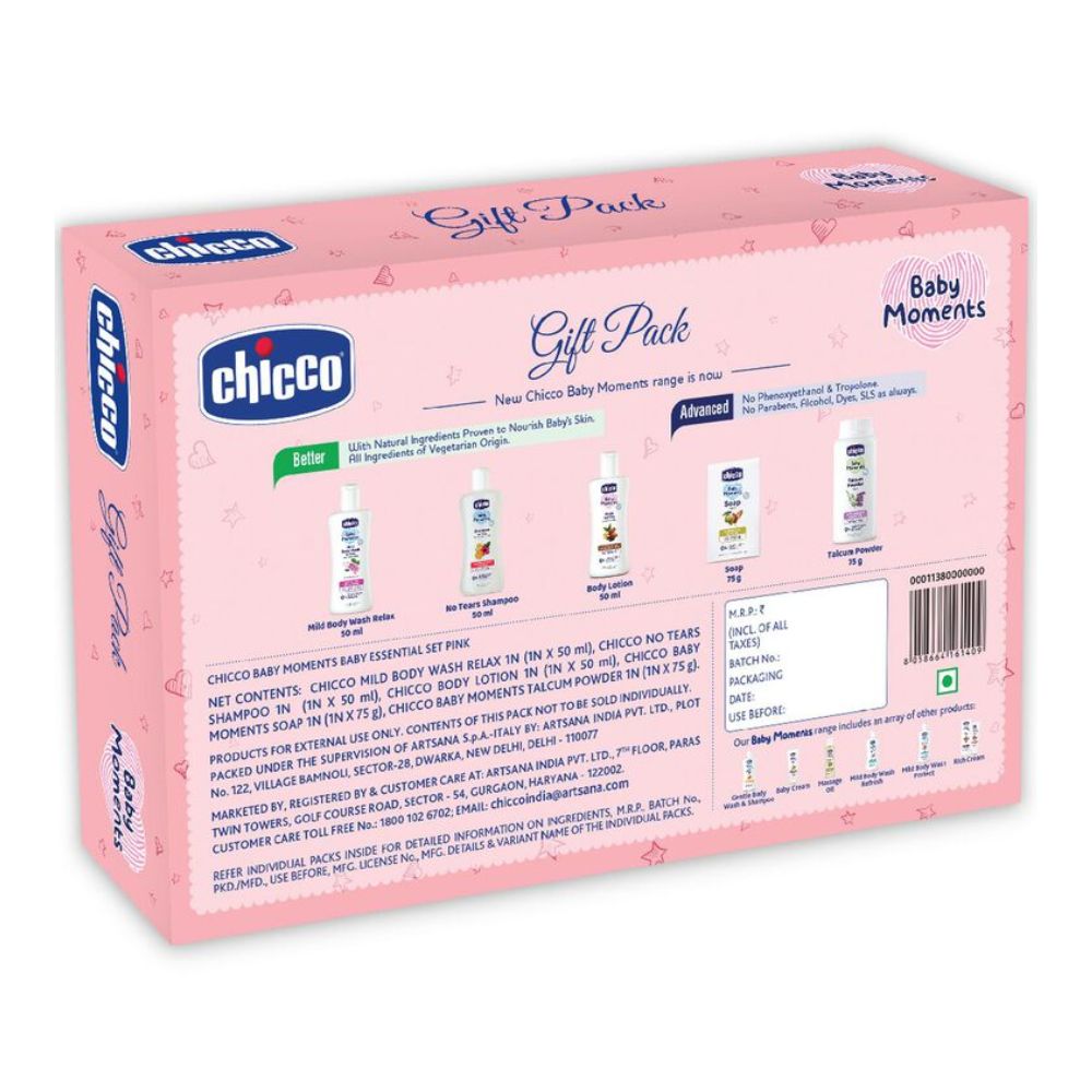 Baby Essential Pink New Born Gift Set-Pack Of 5-Gift For Baby Shower & Baby Birthday - Pink