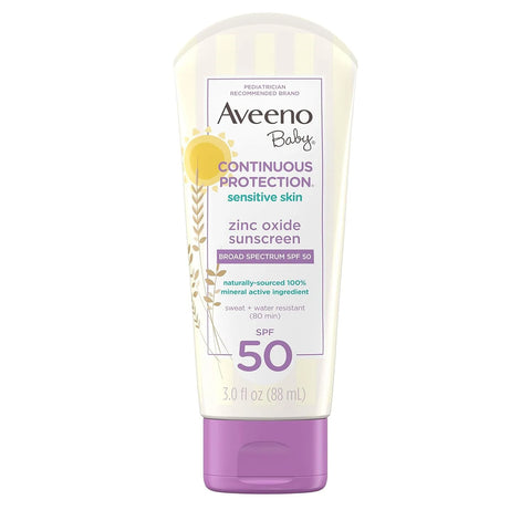 Baby Continuous Protection Zinc Oxide Mineral Sunscreen Lotion For Sensitive Skin Spf 50 - 88Ml