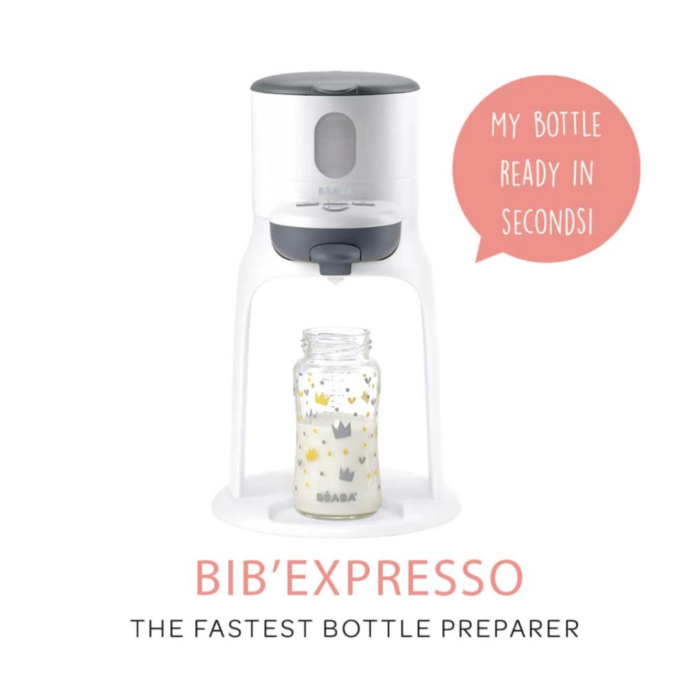Bib Expresso 3 in 1 Bottle Preparer - White & Grey