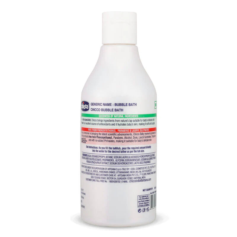 Chicco Bubble Bath with Peach Extracts 300ML 0M+