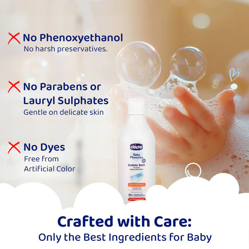 Chicco Bubble Bath with Peach Extracts 300ML 0M+