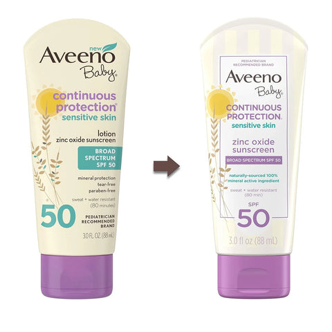 Baby Continuous Protection Zinc Oxide Mineral Sunscreen Lotion For Sensitive Skin Spf 50 - 88Ml