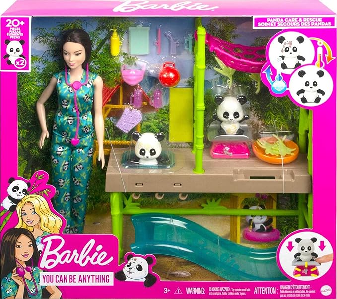 Barbie Careers Doll & Playset, Baby Panda Care and Rescue with Vet Doll
