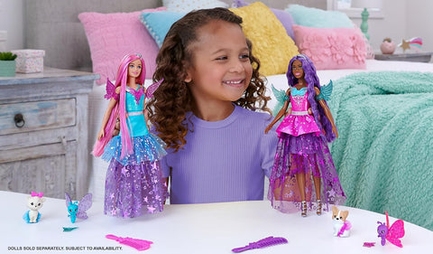 Barbie 7-Inch Long Hair Brooklyn Doll With 2 Fantasy Pets & Dress, From A Touch Of Magic