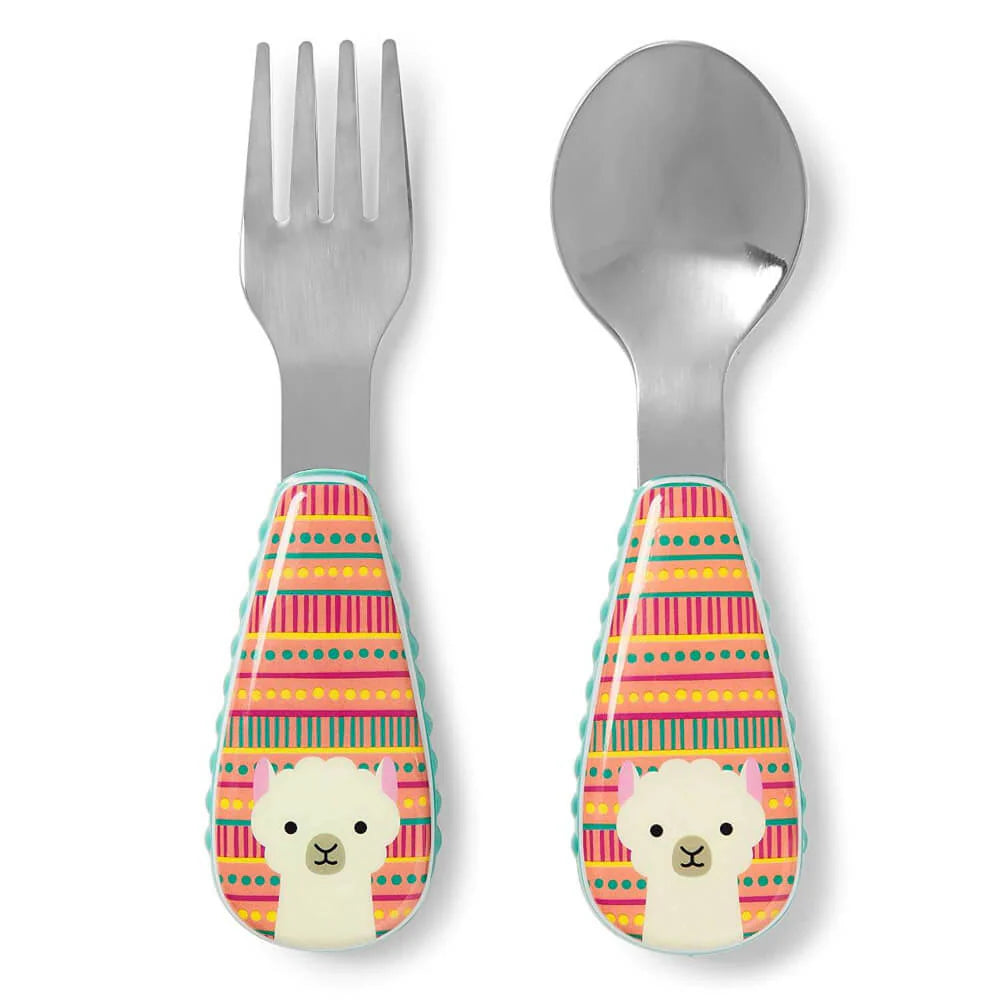 Zoo Utensils Fork & Spoon (3 to 36 Months) - Llama