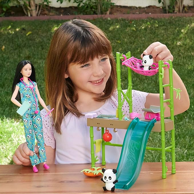 Barbie Careers Doll & Playset, Baby Panda Care and Rescue with Vet Doll