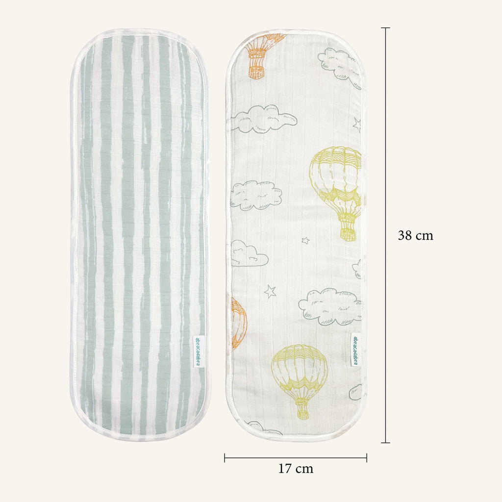 Abracadabra Muslin Burp Pad - Hot Air Balloon