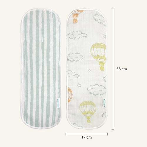 Abracadabra Muslin Burp Pad - Hot Air Balloon