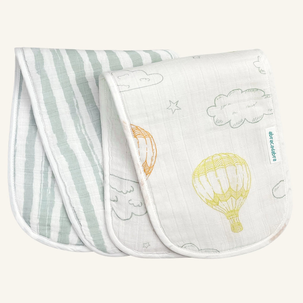 Abracadabra Muslin Burp Pad - Hot Air Balloon