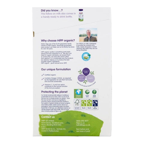 Organic 2 Follow On Baby Milk Powder Formula, From 6 Months - 800g