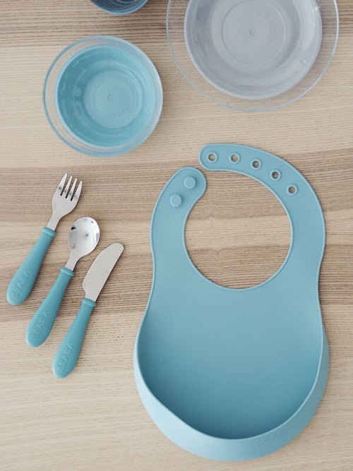 3-Piece Stainless Steel Baby Feeding Set - Airy green