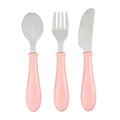 3-Piece Stainless Steel Baby Feeding Set - Vintage pink