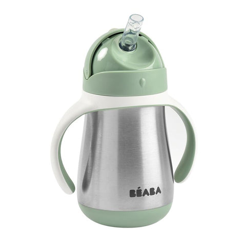 Stainless steel straw cup 250 ml - Sage Green