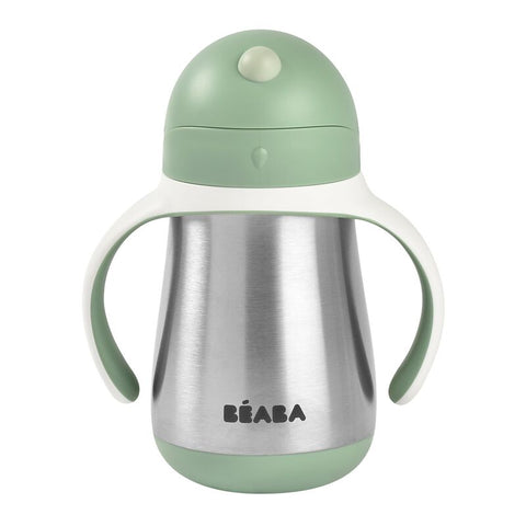 Stainless steel straw cup 250 ml - Sage Green